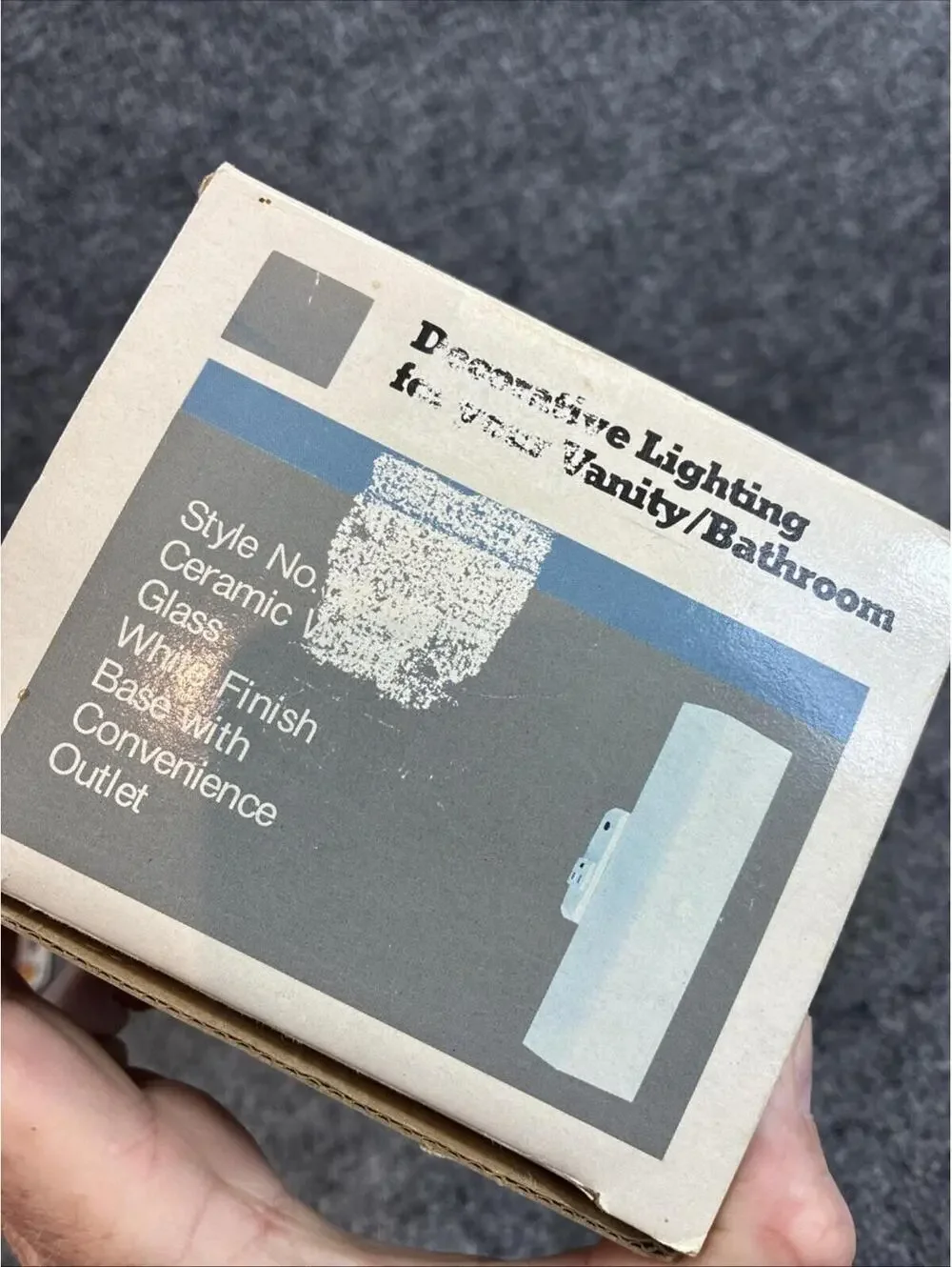NOS Angelo Lighting 66403 Vanity Bathroom Light Fixture Ceramic White Glass